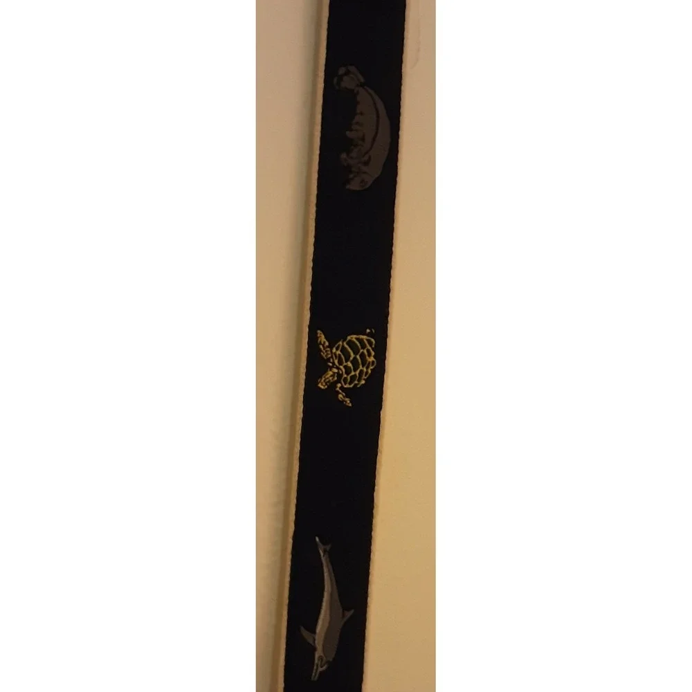 Canterbury‎ Mens Navy Embroidered Sea Fish Animals Nautical Canvas Golf Belt 38